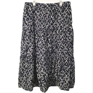 SimplyVera Vera Wang Women's XXL navy blue white tiered eyelet lace skirt cotton